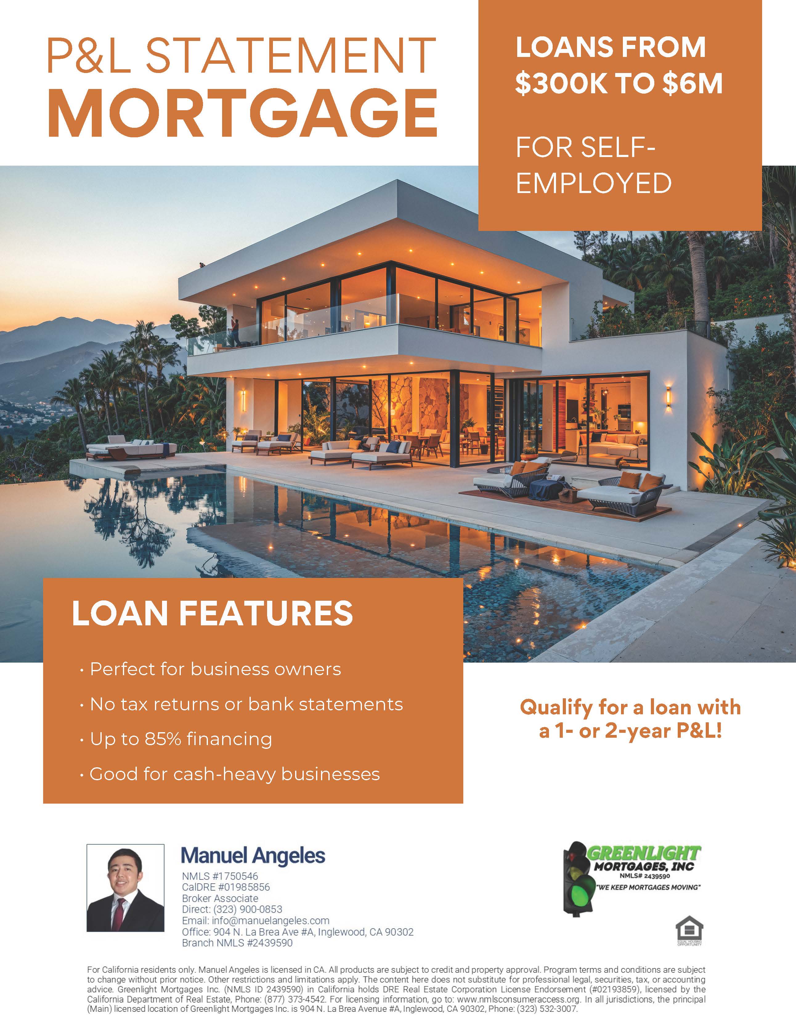 P&L Statement Mortgage Los Angeles | Self‑Employed Loans $300K–$6M — Qualify With 1–2 Yr P&L