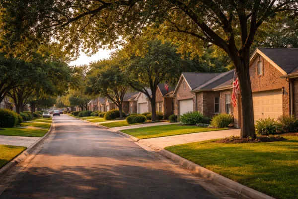 San Antonio buy-and-hold rental neighborhood with modest single-family homes and sidewalks
