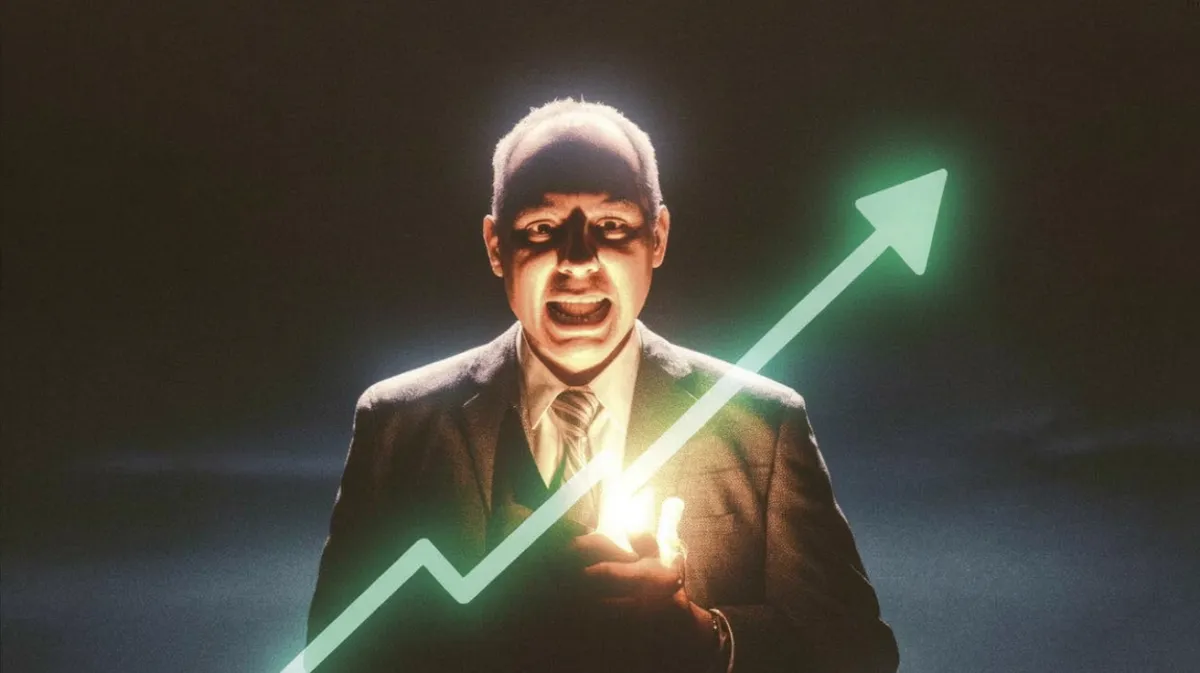 Trader usando un software de inteligencia artificial para analizar sus operaciones en el mercado bursátil.
