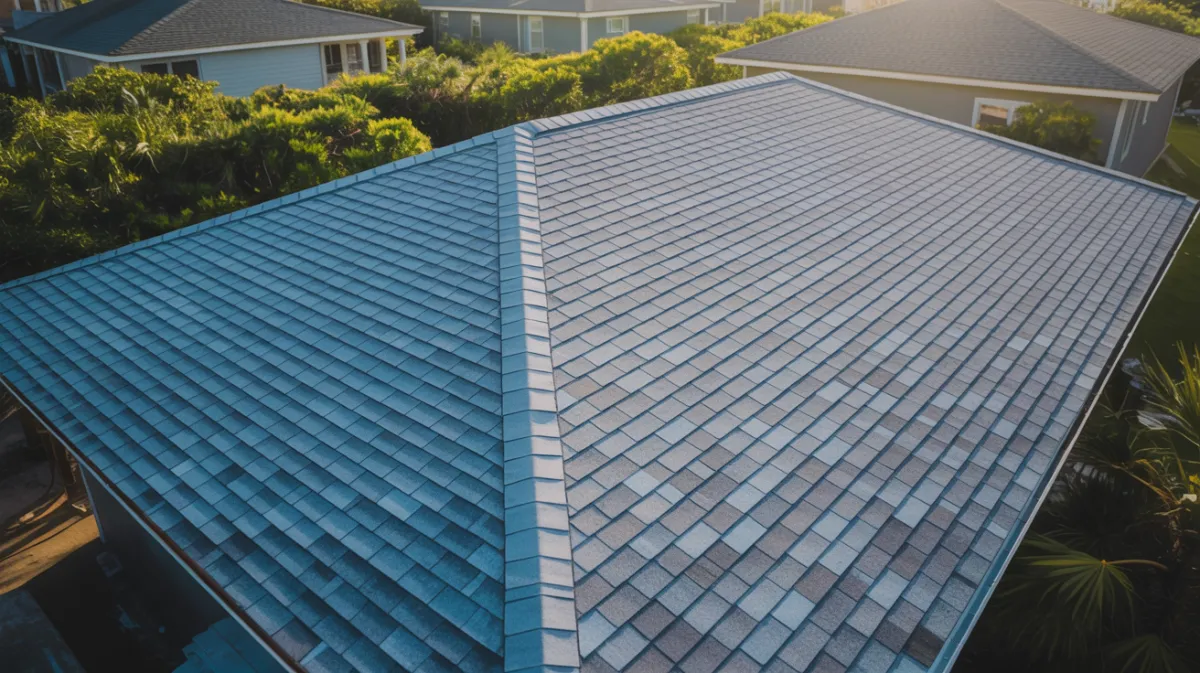 Biloxi roof coating spray on a residential home.