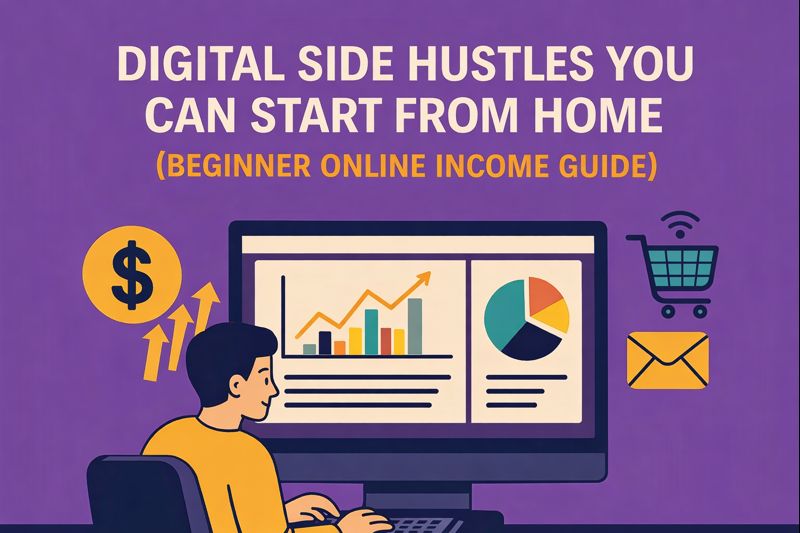 Digital Side Hustles You Can Start From Home - Beginner Online Income Guide