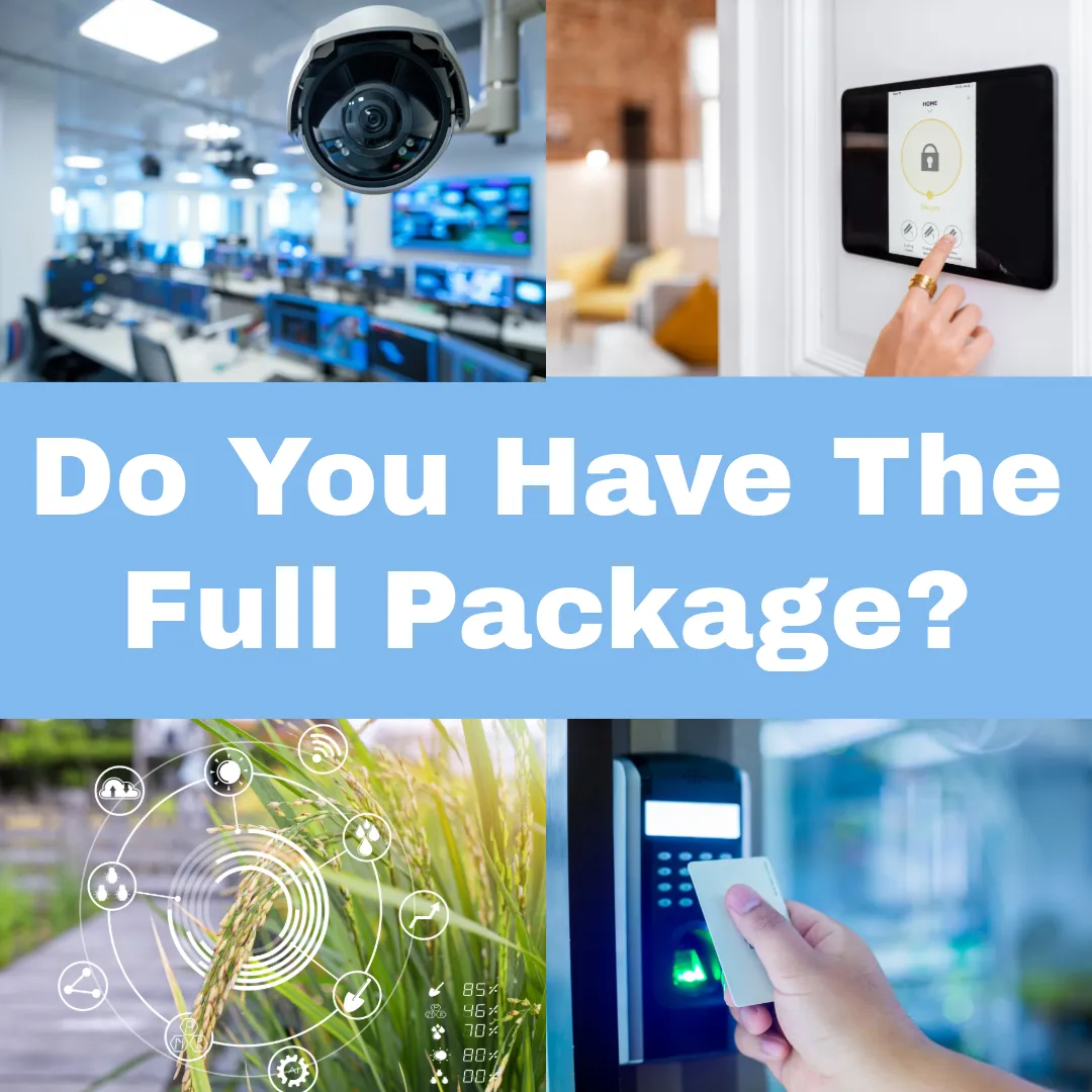 Four security pictures with text saying "Do you have the full package?"