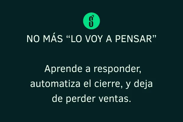 Explicando cómo responder cuando un cliente dice "lo voy a pensar", con fondo claro y expresión seria.