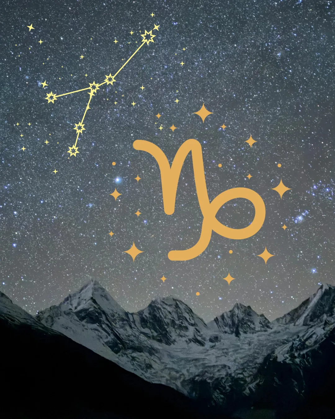 Capricorn sky over mountains