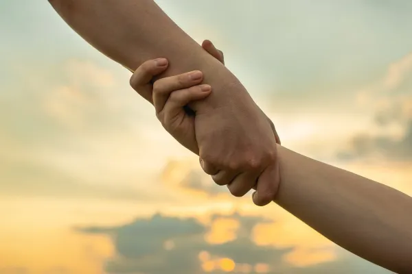 holding hands