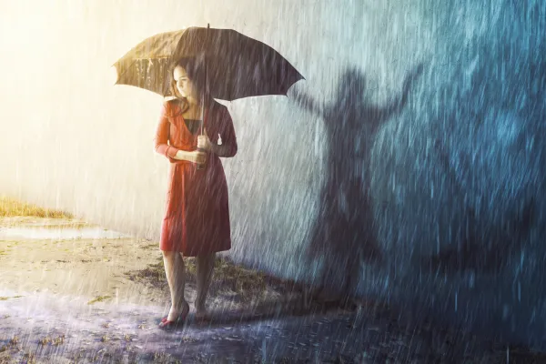 woman with umbrella