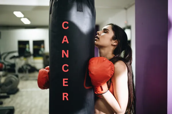 cancer punching bag