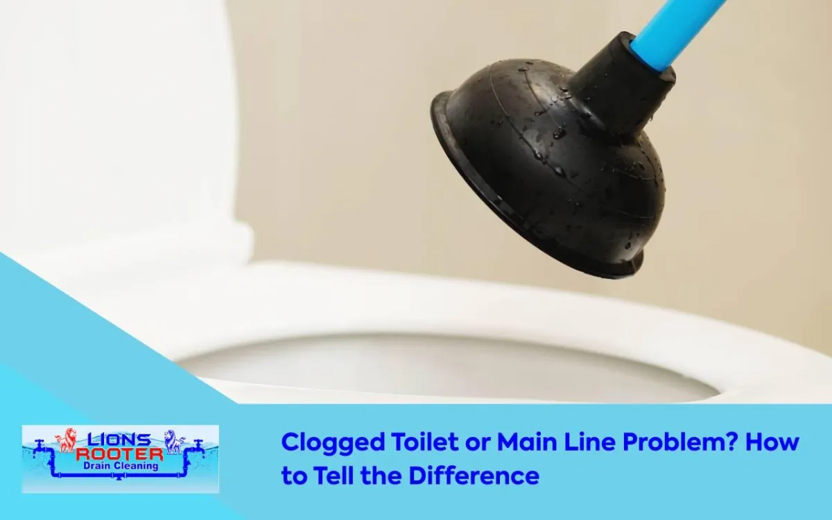 Plumber inspecting pipes to diagnose clogged toilet vs main line issue