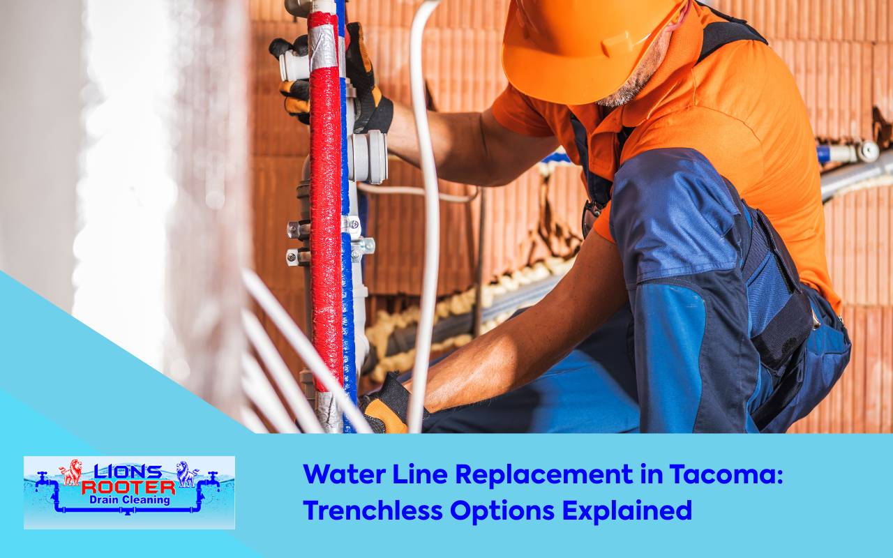 Trenchless Water Line Replacement in Tacoma under a residential driveway