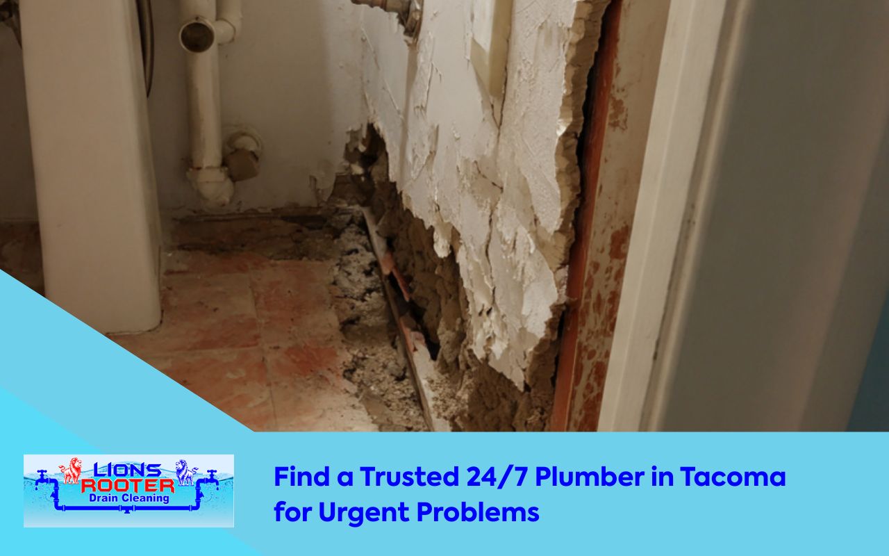 Emergency Plumber in Tacoma 24/7 responding to a home water leak and preventing damage
