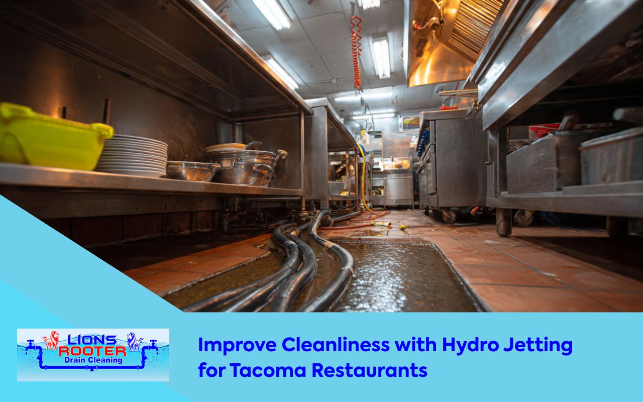 Hydro Jetting in Tacoma Restaurants cleaning a busy kitchen drain line