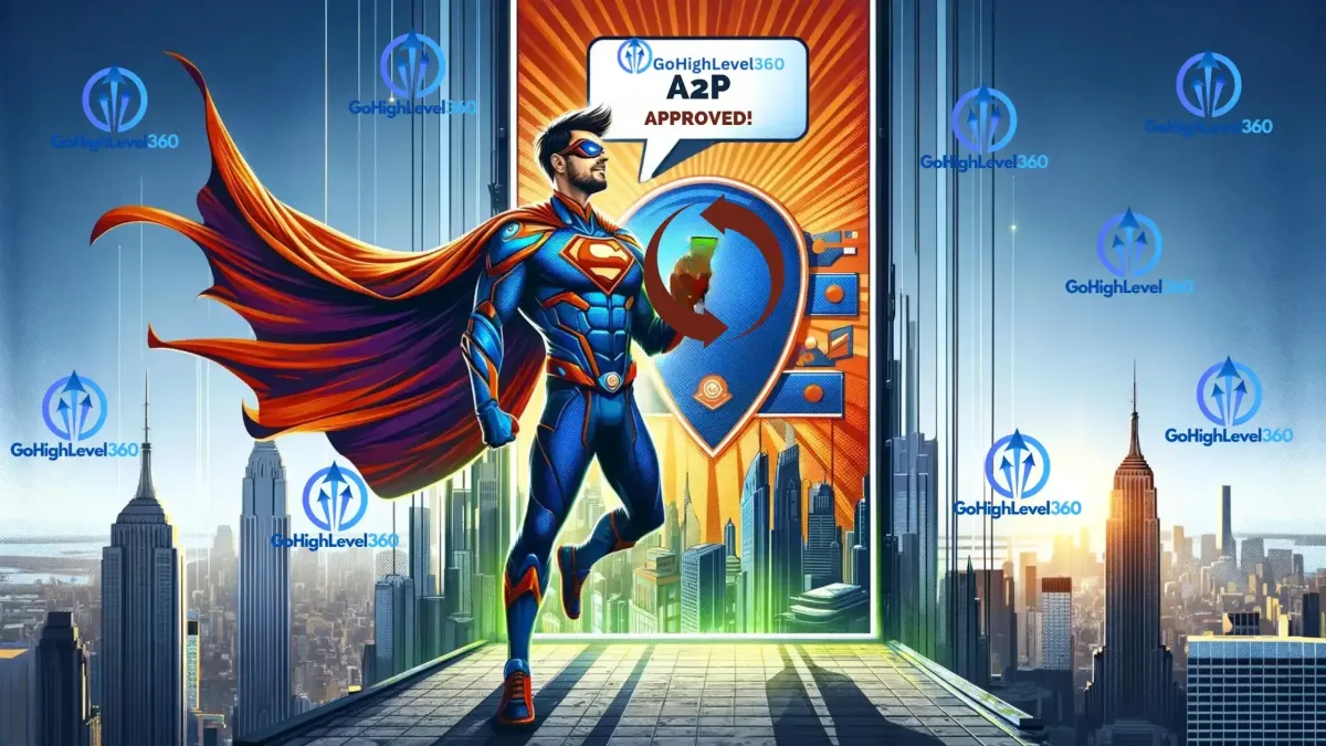 Superhero conquers text messaging with Go High Level 360 A2P registration.