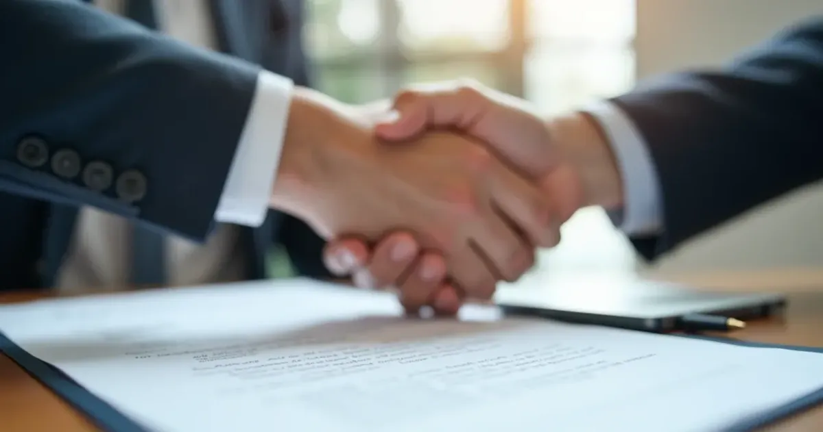 Handshake over home loan documents – trusted mortgage broker services in Sydney by Prosper Loan Experts