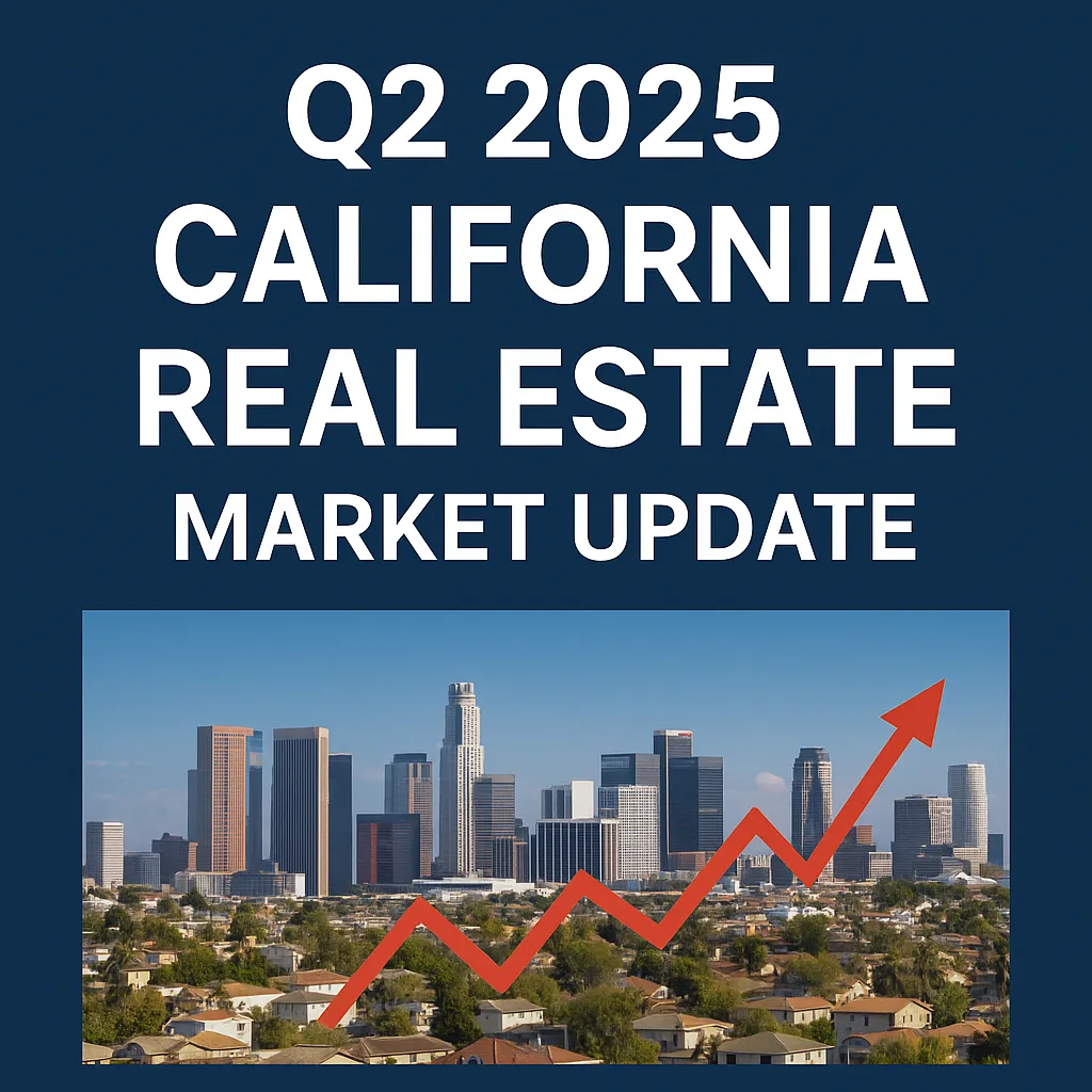 California Real Estate Market Insights – A visual representation of key trends, housing data, and real estate market forecasts for California in 2025.