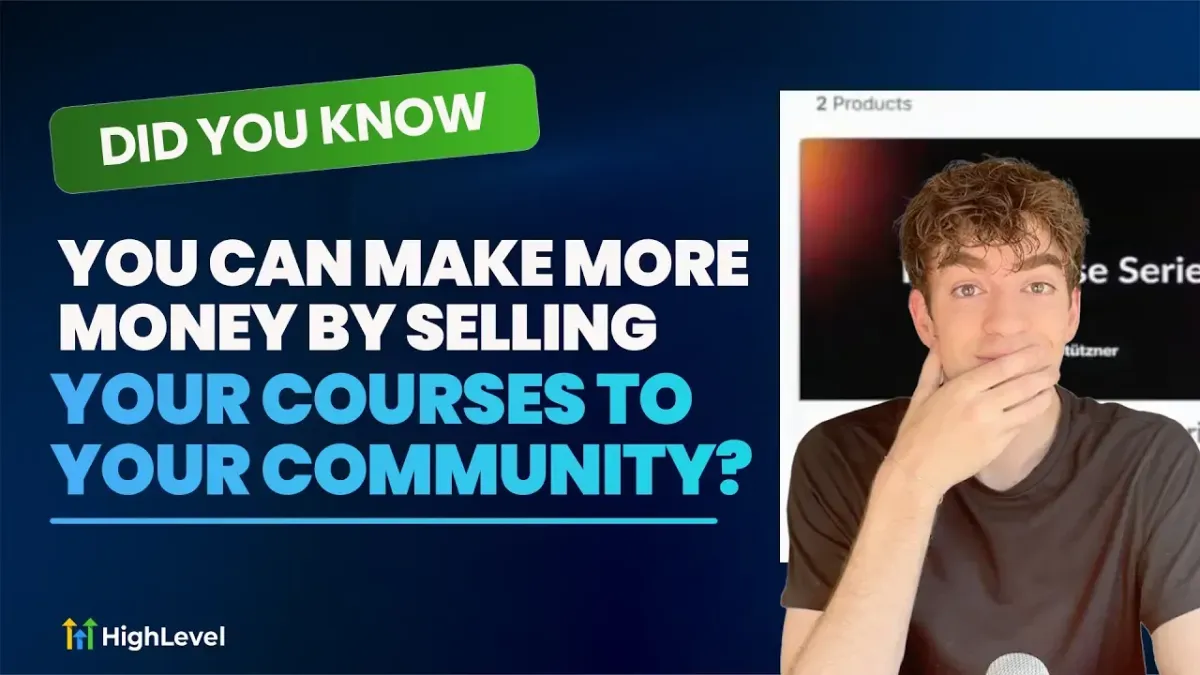 Turn your expertise into income by selling courses inside your HighLevel community