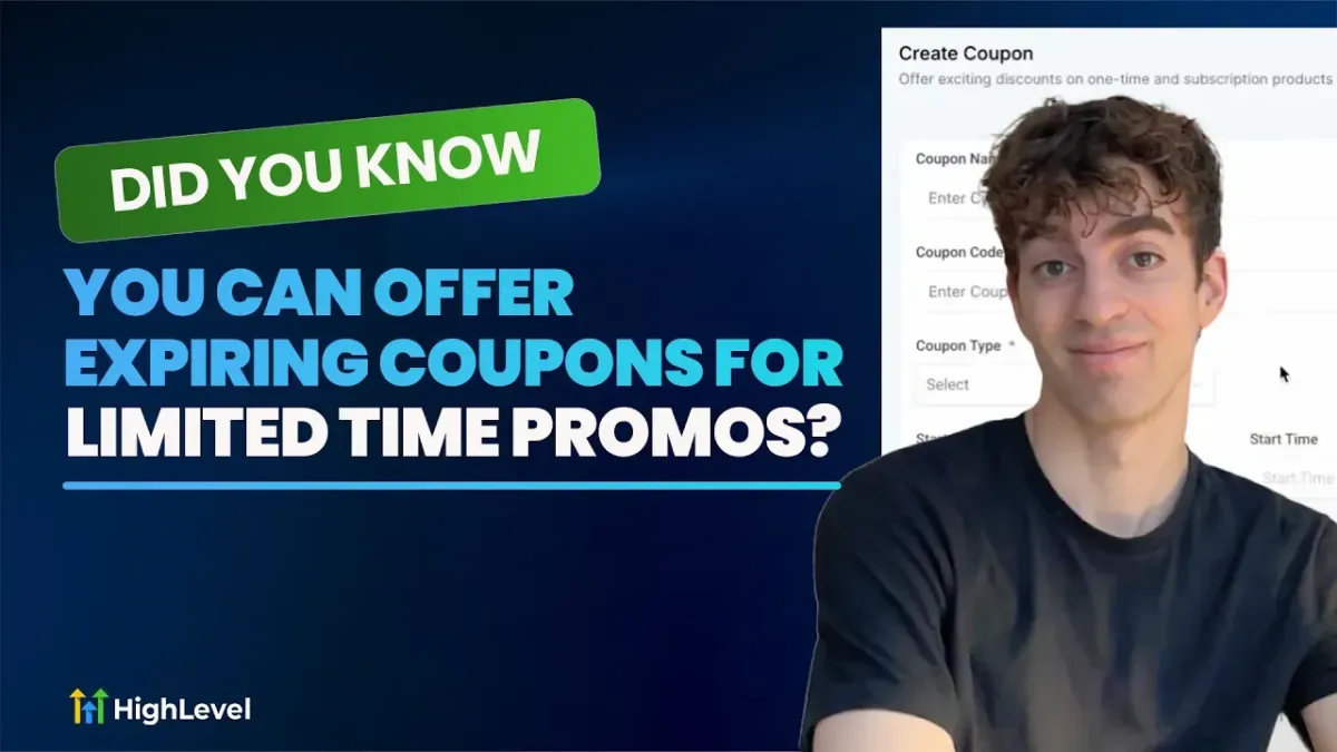 Boost sales with expiring coupons in HighLevel
