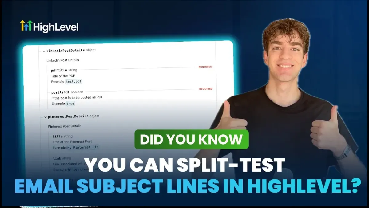 Split Test Email Subject Lines in HighLevel