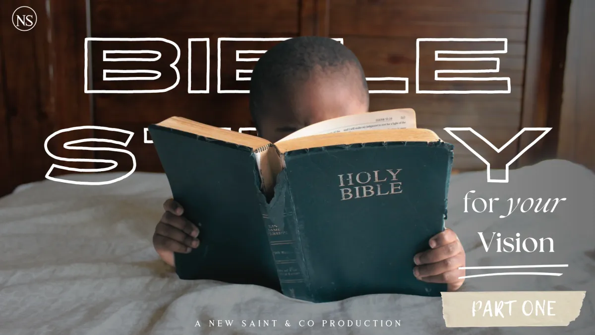 Picture of a child reading the bible. this is bible study for your vision.