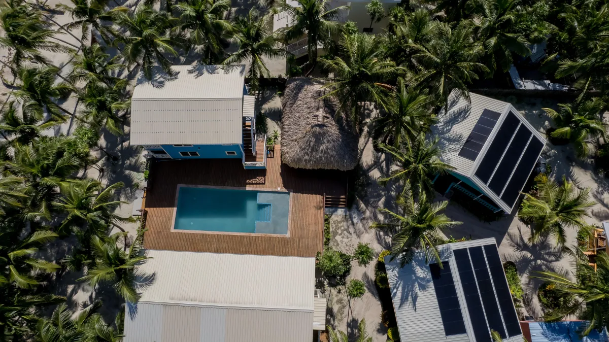 Aerial View of Vacation Rentals in Ambergris Caye Belize