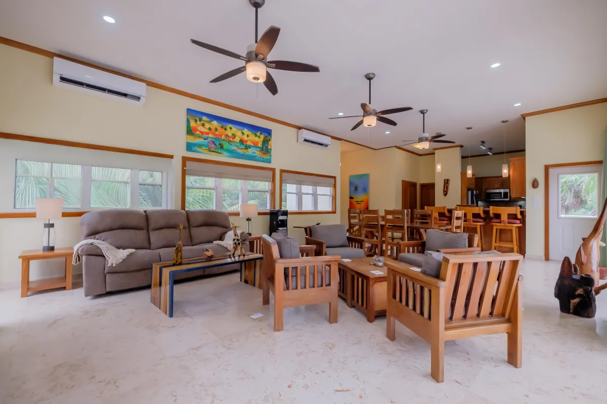 Vacation Rental in Ambergris Caye with Living Room with plenty of seating space