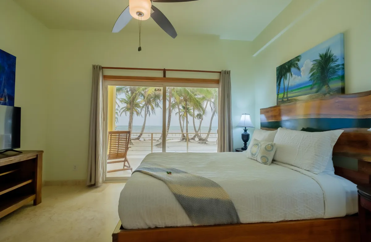 Belizean Vacation Rental with Bedroom that walks out to the Veranda and to the beach