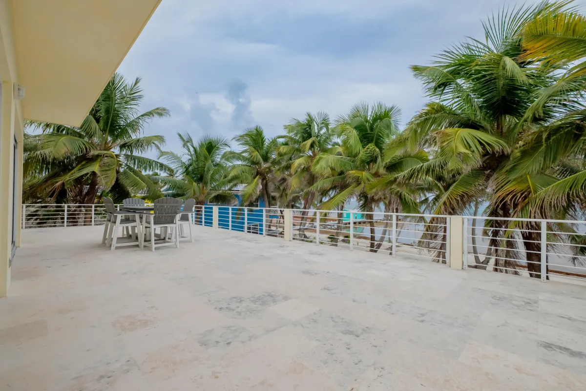 Views of the beach and pool from the balcony