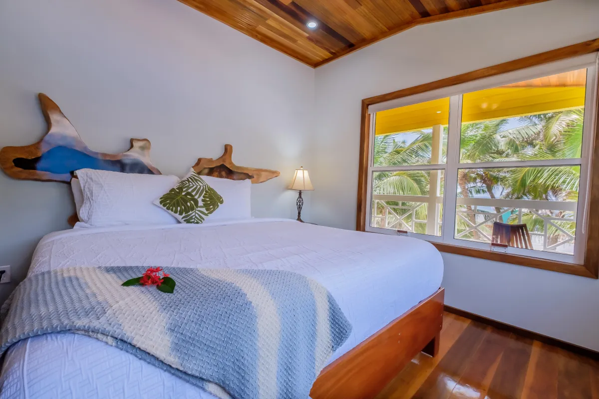 Beach Views from Bedroom in the Ambergris Caye Vacation Rental