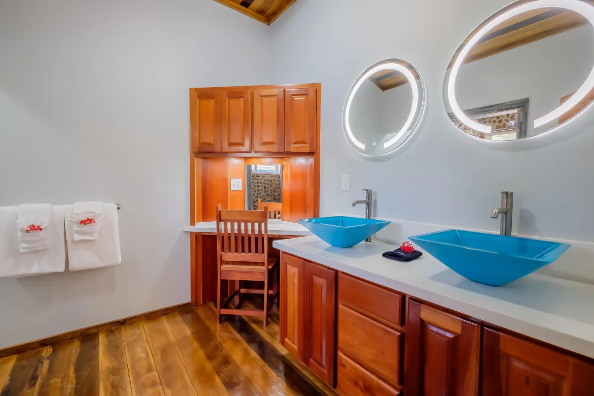 Bathroom with vanity and dual sinks