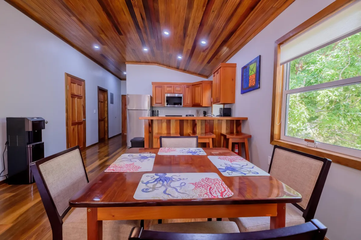 dining room table seating for four in Ambergris Caye vacation rental