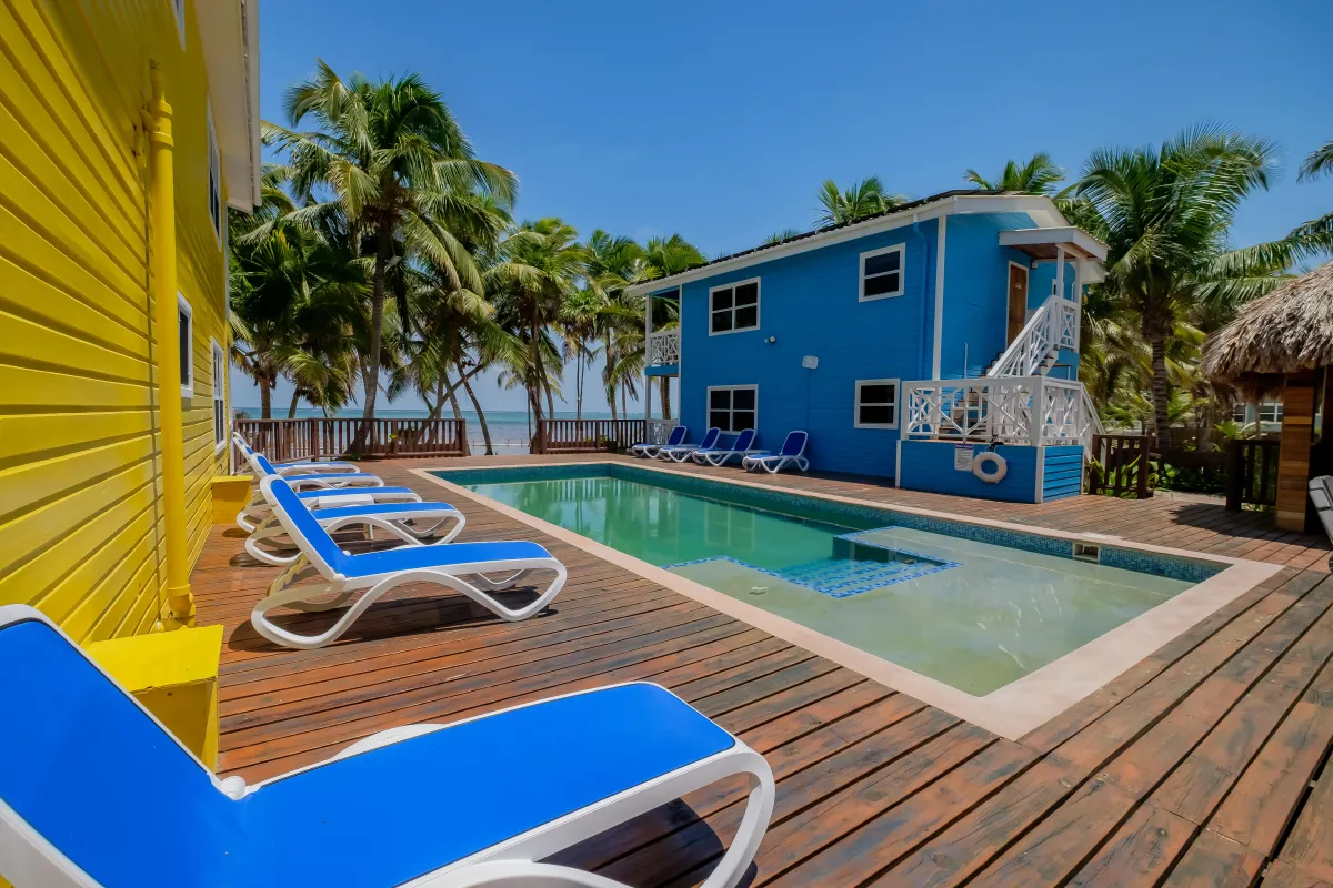 Vacation rental in Ambergris Caye Belize with Pool Area with pool loungers