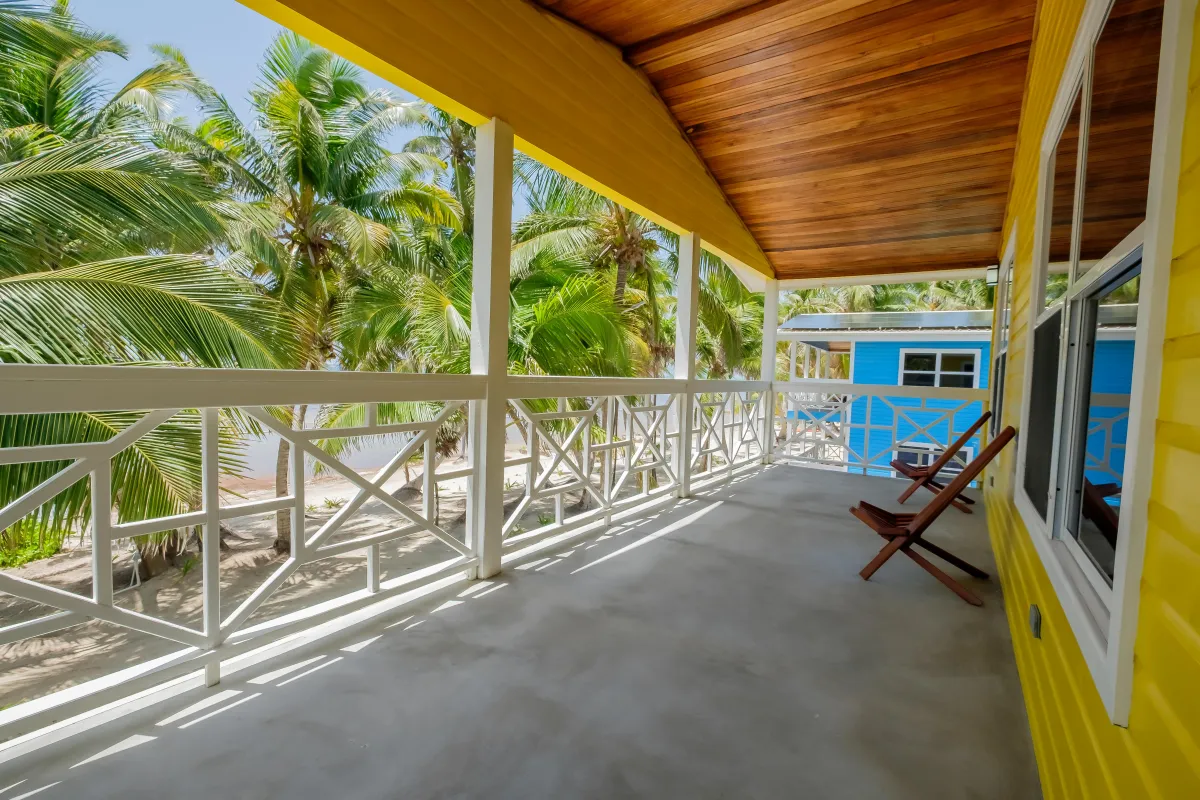 Balcony Overlooking the Beach in Ambergris Caye Belize