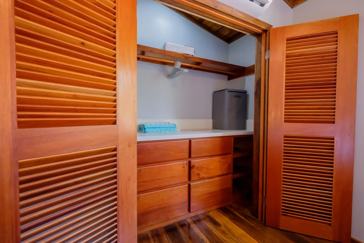 closet in bedroom with safe