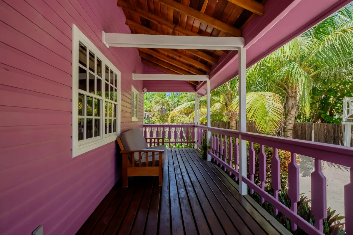 front porch with patio seating in Ambergris Caye Vacation rental