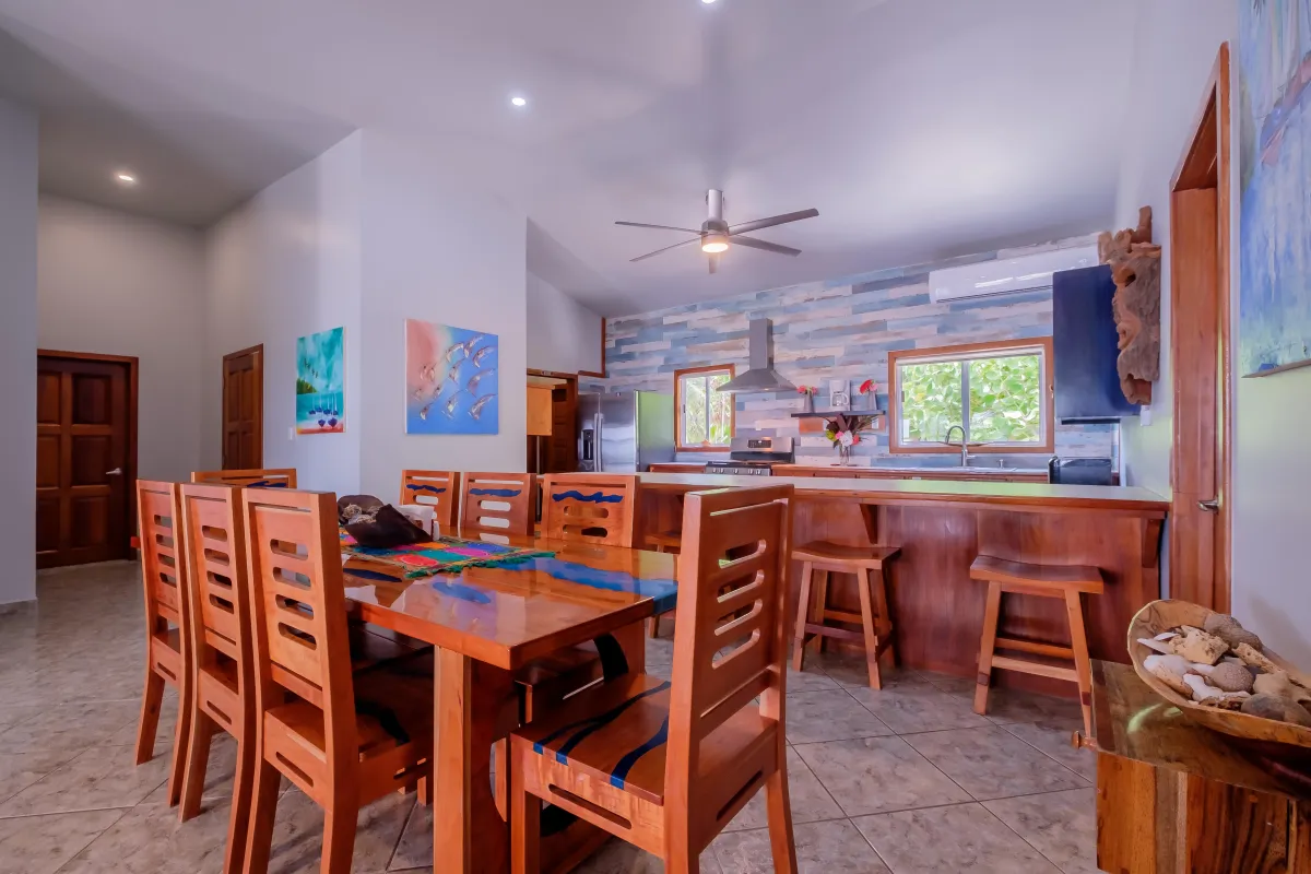 Open Concept Dining Area Vacation Rental Ambergris Caye Belize