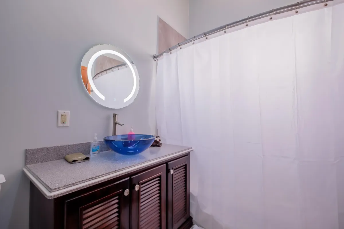 Full bathroom with shower tub combo