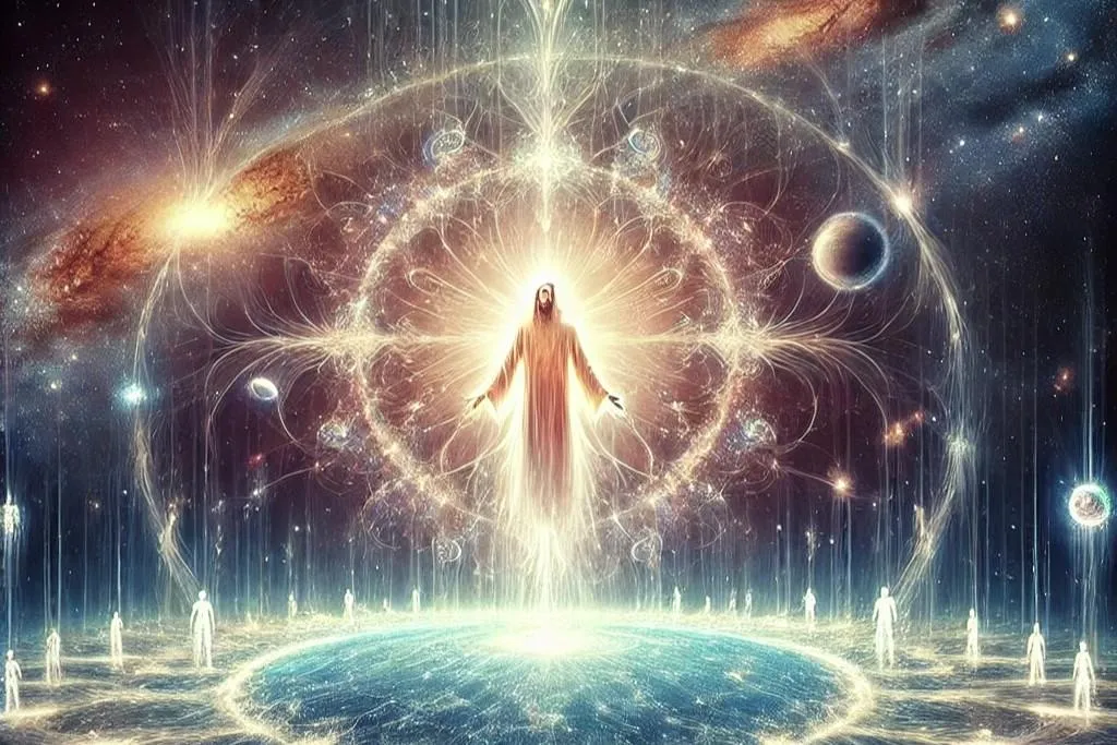 Radian Jesus Christ ascending high above earth as the great I AM I