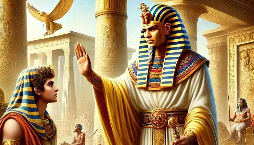 Pharoah appointing Joseph as ruler over Egypt
