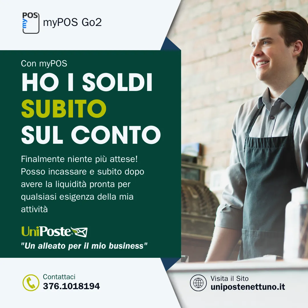 Con myPOS ho i soldi subito sul conto: finalmente niente più attese
