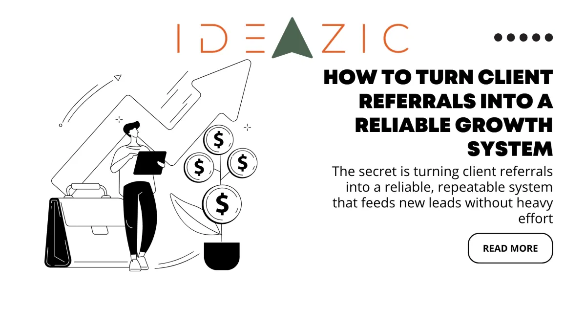 Visual guide showing how small businesses can build a customer referral system that drives consistent growth through word-of-mouth marketing