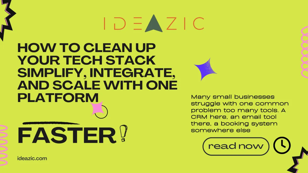 Small business owner simplifying tech stack and automating workflows using Ideazic platform