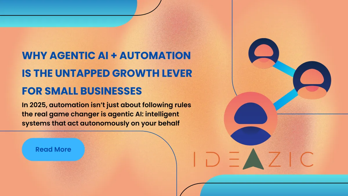 Small business using agentic AI and automation to follow up on leads, book appointments, and drive growth with Ideazic