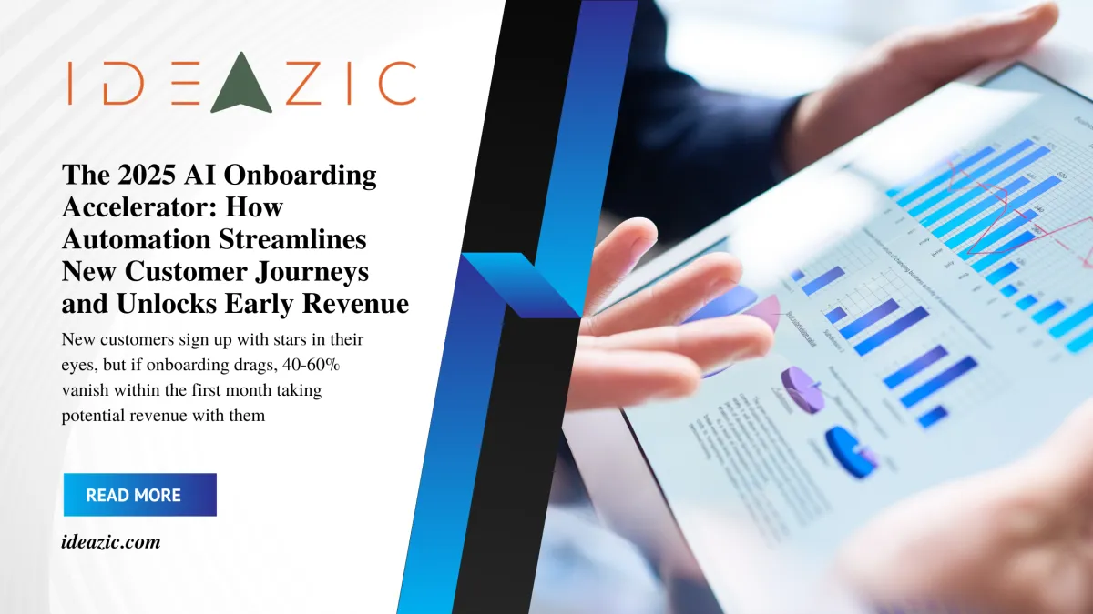 Bold 'Activate' wordmark on switch flip background activate accounts 50% quicker using Ideazic AI onboarding tools 2025