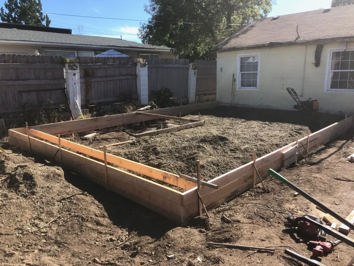Foundation perimeter layout and prep work for new home build in Oregon by Parker Built Construction
