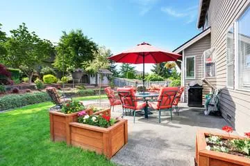 beautiful concrete patio