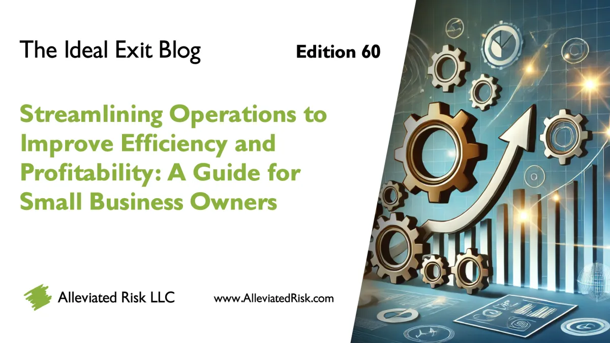 The Ideal Exit Blog - Edition 60 - Streamlining Operations to Improve Efficiency and Profitability: A Guide for Small Business Owners