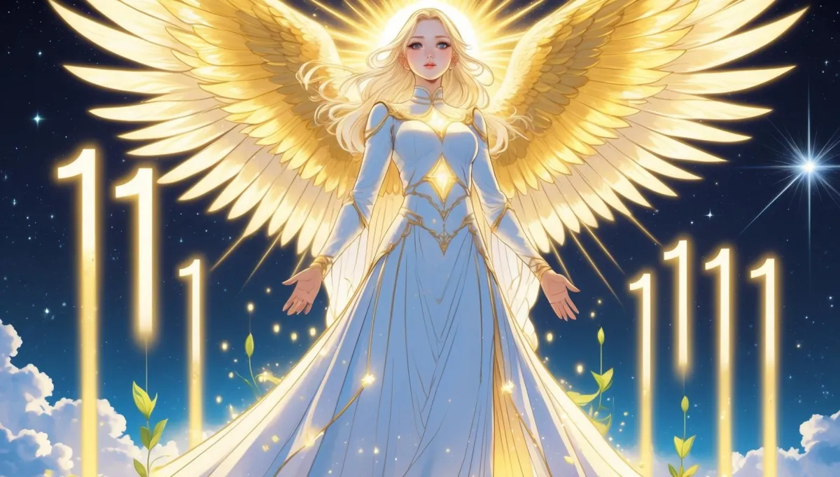 Imagine cu un ghid spiritual și numărul angelic 111 pentru articol despre semnificația sa