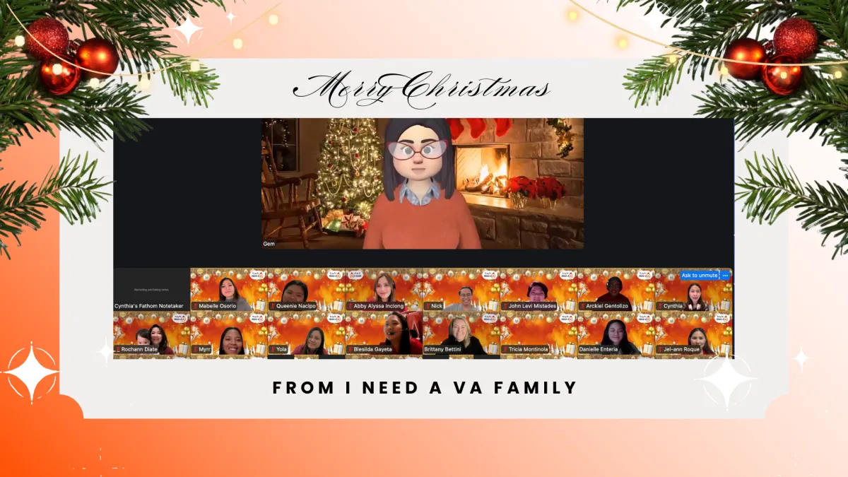 I Need A VA team celebrating December wins, community, and global connections