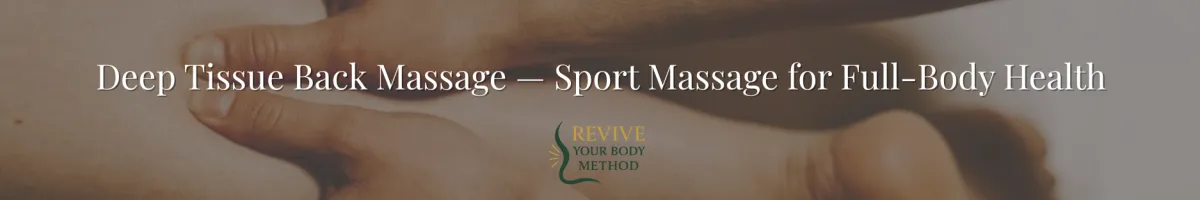 Deep tissue back massage using sport massage techniques to release muscle tension