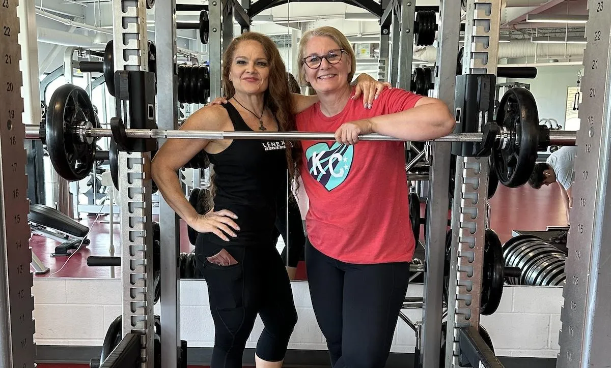 two women in a gym