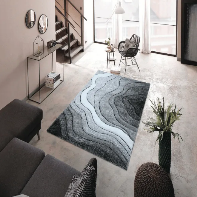 3D POLYESTER COLLECTION - 3D RIPPLE - SILVER GREY